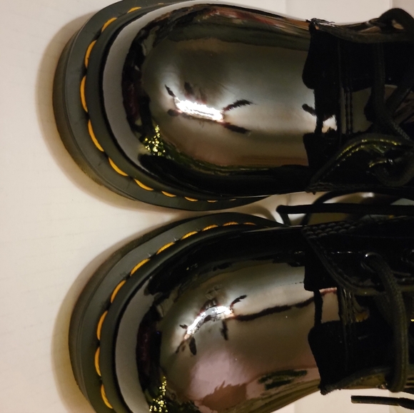 Black Patent Leather Boots Doc Martens New 5M - Picture 2 of 10